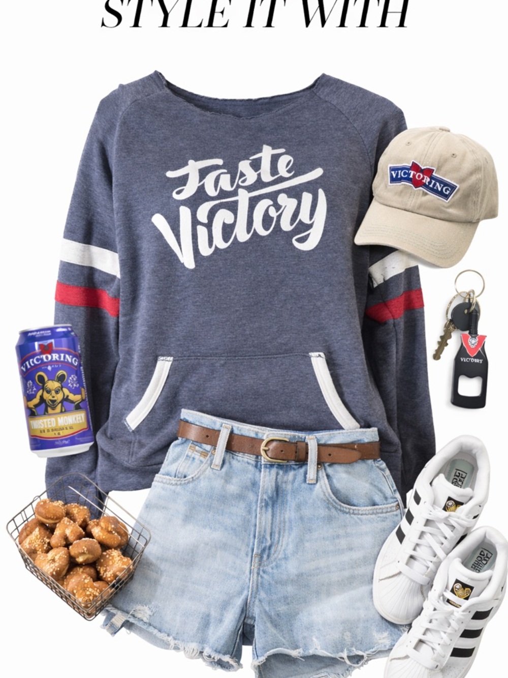Victory Brewing Co Taste Victory Navy Graphic Pullover Sweatshirt